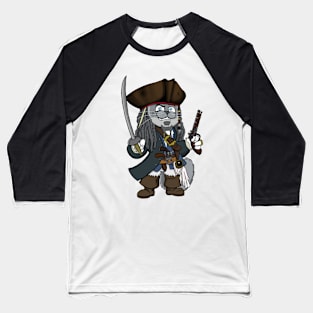 Captain Mort Sparrow - Cats Of The Caribbean Baseball T-Shirt